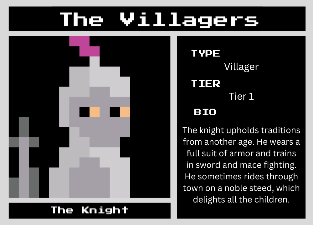 The Knight biography card